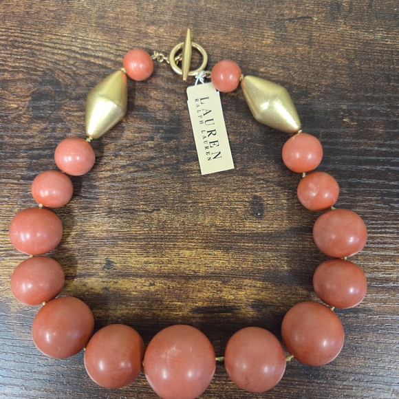 Lauren Ralph Lauren Goldtone and Faux Coral Necklace - Picture 3 of 4